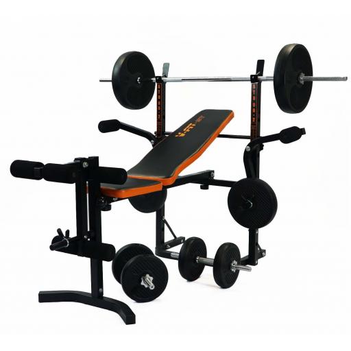 V-fit STB09-2 Bench and 50kg Weight Set