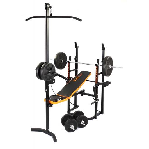 V-fit STB09-4 Folding Weight Bench and 50kg Weight Set
